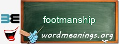 WordMeaning blackboard for footmanship